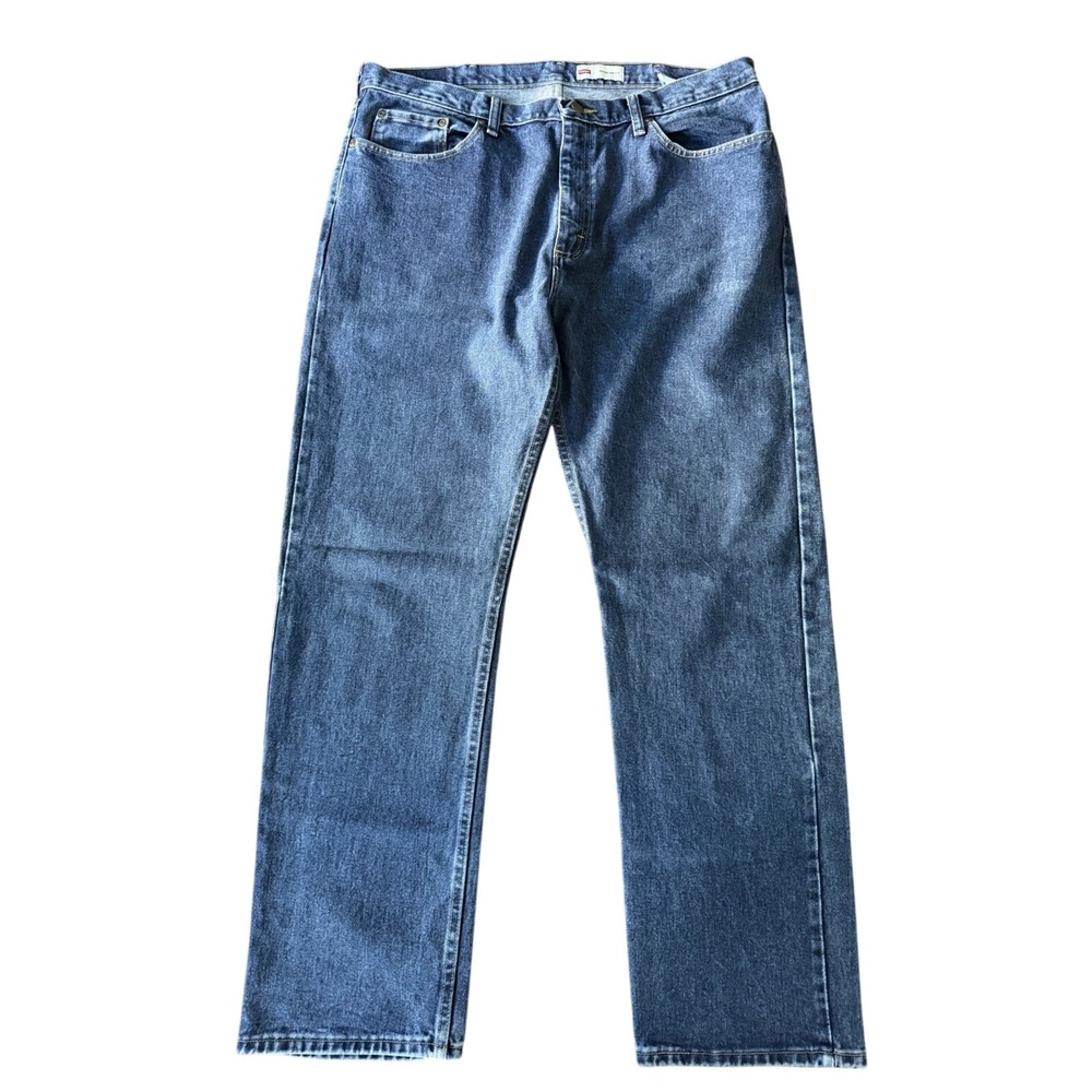 Wrangler Men's 38 X 32 Regular Fit Straight‎ Leg Blue Denim Jeans | SKU 0324
